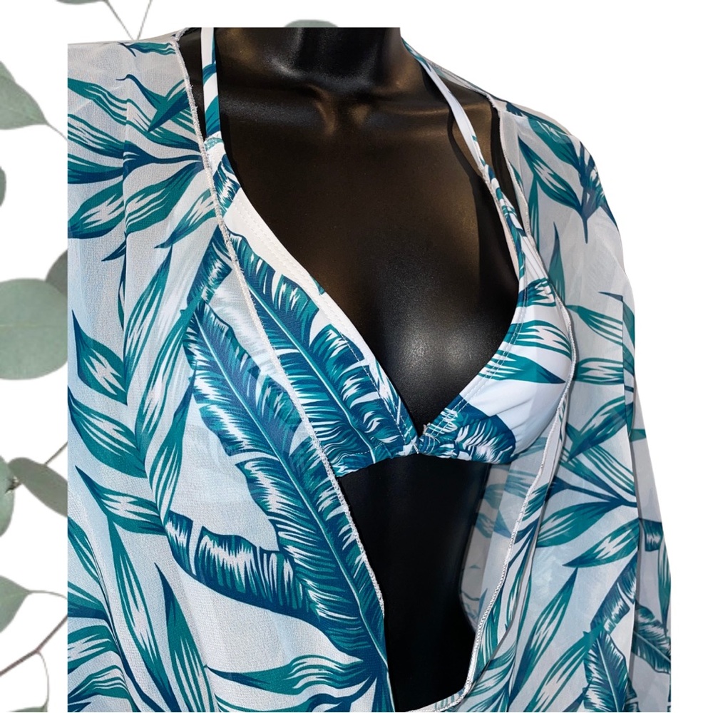 NWT bikini set with coverup romper size XL